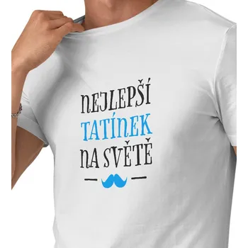 Pánské tričko Pánské triko bílé - Nejlepší tatínek na světě 3XL