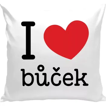 Polštář Polštář bílý 40x40 cm I love bůček