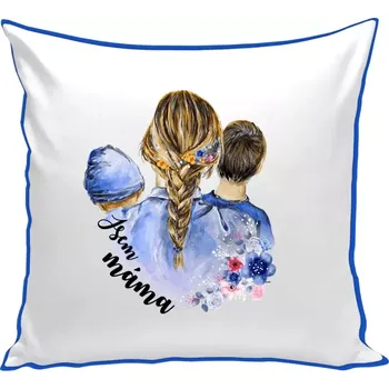 Polštář Polštář barevný 32x32 cm Jsem máma - chlapeček a kluk