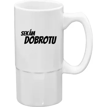 Sklenice Půllitr bílý vysoký Sekám dobrotu