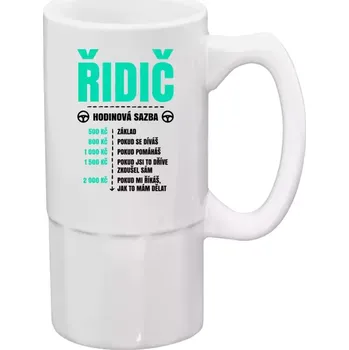 Sklenice Půllitr pro řidiče - Hodinová sazba - řidič - 500 ml