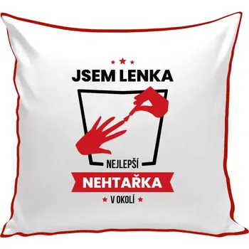 Polštář Polštář barevný 32x32 cm Nejlepší v okolí - nehtařka
