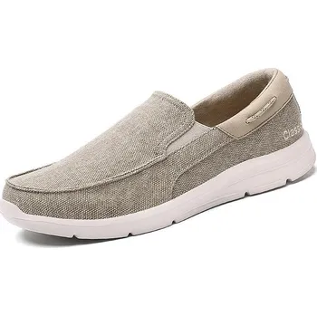 Pánské mokasíny Džínové pánské mokasíny canvas loafers letní Barva: Béžová, Velikost: 42