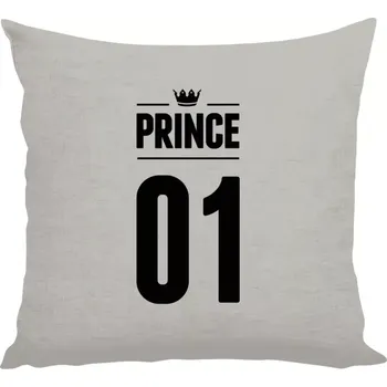 Polštář Polštář lněný 40x40 cm Prince s vlastním číslem