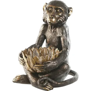 Vánoční dekorace Dekorace Opice Home ESPRIT Pryskyřice Zlatá Tmavě hnědá (40 x 37 x 50 cm)
