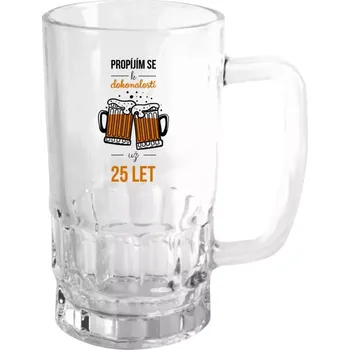 Sklenice Půllitr skleněný Propíjím se k dokonalosti už x let