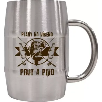 Stolování Nerezový chladicí půllitr Plány na víkend - prut a pivo