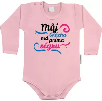 Kojenecký body Dětské body s dlouhým rukávem Můj brácha má prima ségru
