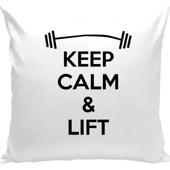 Polštář Polštář bílý 40x40 cm Keep calm and lift