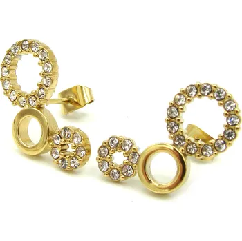 Náušnice Steel Jewelry Náušnice GOLD Chirurgická ocel NS231230 dárkové balení zdarma