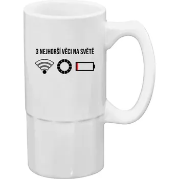 Sklenice Vtipný půllitr - Tři nejhorší věci na světě - 500 ml