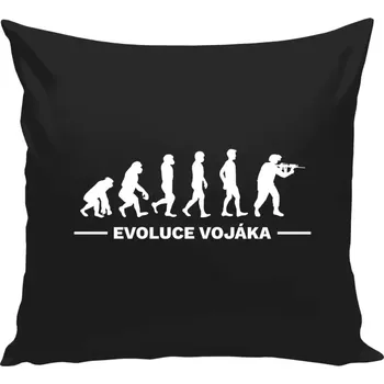 Polštář Polštář černý 40x40 cm Evoluce - voják