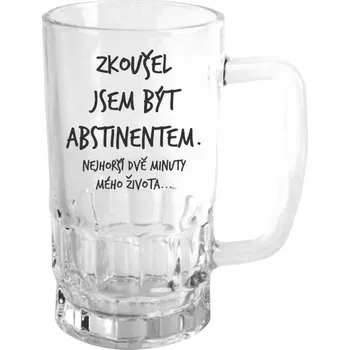 Sklenice Půllitr pro milovníky alkoholu - Zkoušel jsem být abstinentem - čirý