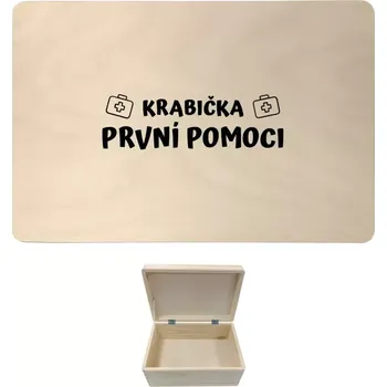 Úložný box Dřevěný box s víkem Krabička první pomoci