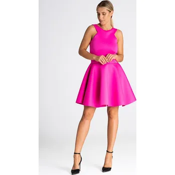 Oblečení a móda Tmavě růžové mini společenské šaty M973 Fuchsia Velikost: L