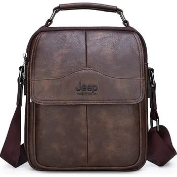 Pánska kožená taška multi-funkčný messenger taška Barva: 8808-Hnědá