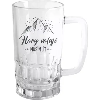 Sklenice Půllitr skleněný Hory volají, musím jít