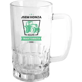 Sklenice Půllitr skleněný Nejlepší v okolí - traktorista