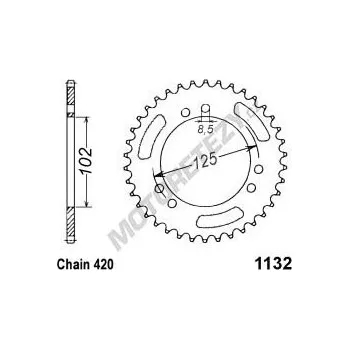 Řetězová sada pro motocykl Rozeta DERBI 50 Derbi Senda R DRD (02-05) rok 02-05