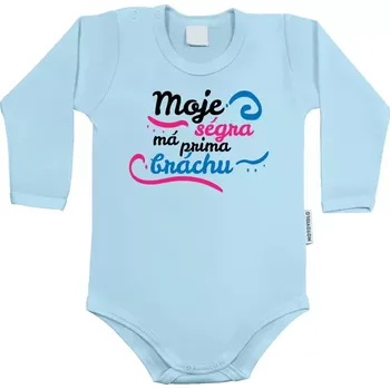 Kojenecký body Dětské body s dlouhým rukávem Moje ségra má prima bráchu