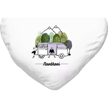Polštář Polštář srdce 40x35 cm Camp car