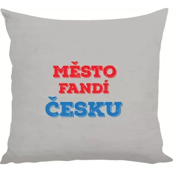Polštář Polštář lněný 40x40 cm Město fandí Česku