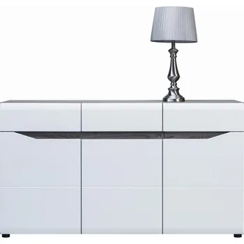 Komoda Komoda ALBIREO typ 2, dub sonoma truflový/bílý lesk + vyzvednutí ZDARMA