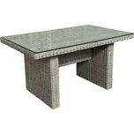 Sunfun Pauline Zahradní stůl, 130 × 80 × 68 cm, hliník, PE ratan, sklo 1302729