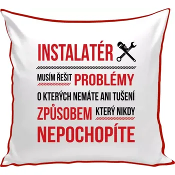 Polštář Polštář barevný 32x32 cm Musím řešit problémy - instalatér