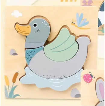 Dřevěná hračka Dětská dřevěná vkládačka kachnička