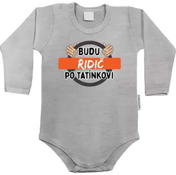 Kojenecký body Dětské body s dlouhým rukávem Budu řidič po tatínkovi