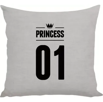 Polštář Polštář pro děti - Princess s vlastním číslem - 40 × 40 cm