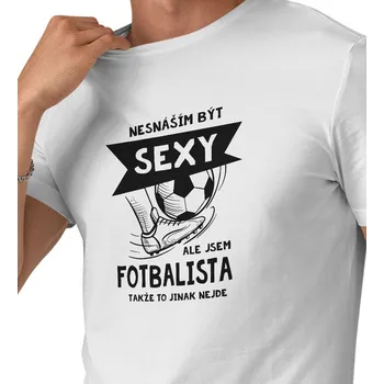 Pánské triko bílé - Sexy fotbalista L