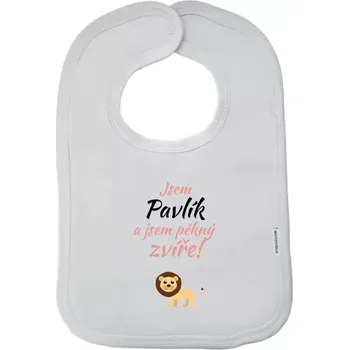 Bryndák Dětský bryndák New Baby Jsem jméno a jsem pěkný zvíře! Lev