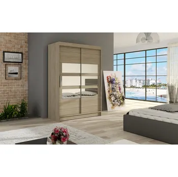 Šatní skříň Šatní skříň KENDI V, sonoma/zrcadlo +možnost VÝNOSU + vyzvednutí ZDARMA