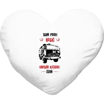 Polštář Polštář srdce 40x35 cm Jsem profi hasič, uhasím každou žízeň