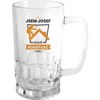 Sklenice Půllitr skleněný Nejlepší v okolí - pokrývač