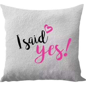 Polštář Polštář bílý 40x40 cm - dlouhý chlup I said yes!