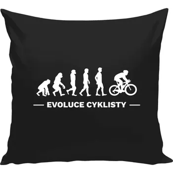 Polštář Polštář černý 40x40 cm Evoluce - cyklista