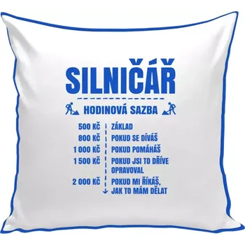 Polštář Polštář barevný 32x32 cm Hodinová sazba - silničář