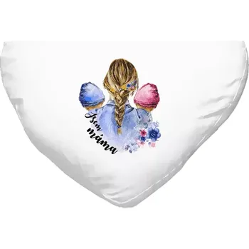 Polštář Polštář srdce 40x35 cm Jsem máma - chlapeček a holčička