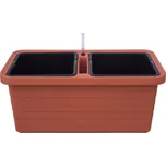 PLASTIA Berberis Samozavlažovací truhlík duo, plast, terakota, 78 × 39 × 35 cm 1909728003