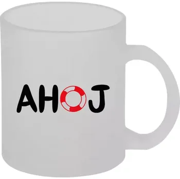 Hrnek 330 ml - skleněný matný AHOJ