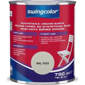 Lak na dřevo Swingcolor Barevný email, světle šedý, lesklý, 750 ml 6140 T0750 7035