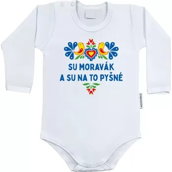 Kojenecký body Dětské body s dlouhým rukávem Su Moravák a su na to pyšné.