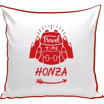 Polštář Polštář barevný 32x32 cm Travel time se jménem