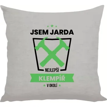 Polštář Polštář lněný 40x40 cm Nejlepší v okolí - klempíř