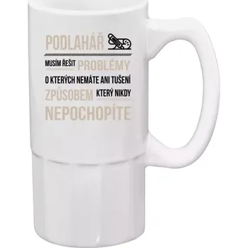 Sklenice Půllitr pro podlaháře - Musím řešit problémy - podlahář - 500 ml