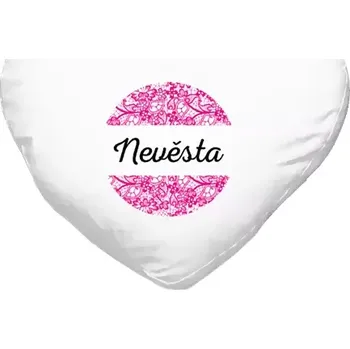 Polštář Polštář srdce 40x35 cm Nevěsta s krajkou