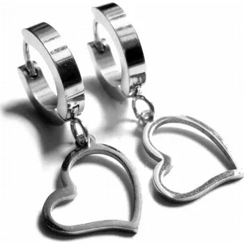 Náušnice Steel Jewelry Náušnice srdce z chirurgické oceli NS150909 dárkové balení zdarma